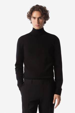 Black extra-fine turtle-neck sweater - CORNELIANI