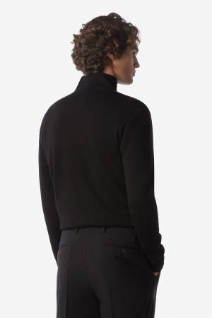 Black extra-fine turtle-neck sweater - CORNELIANI